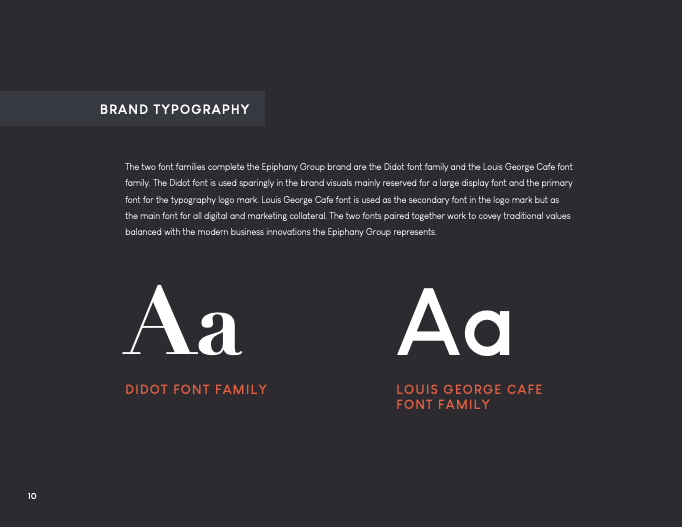 Brand fonts for Epiphany brand
